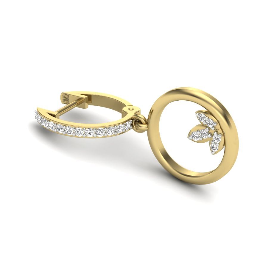 yellow gold hoops with diamond drops