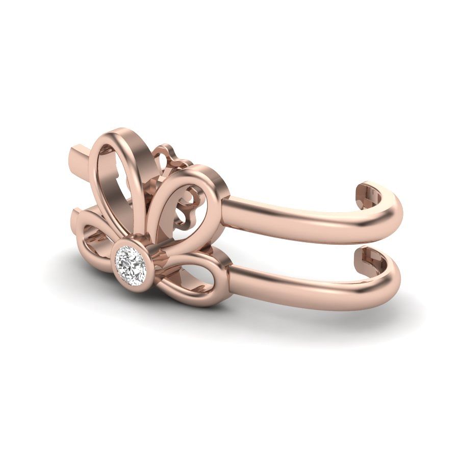 Fleur Design Rose Gold Diamond Hoop Earring