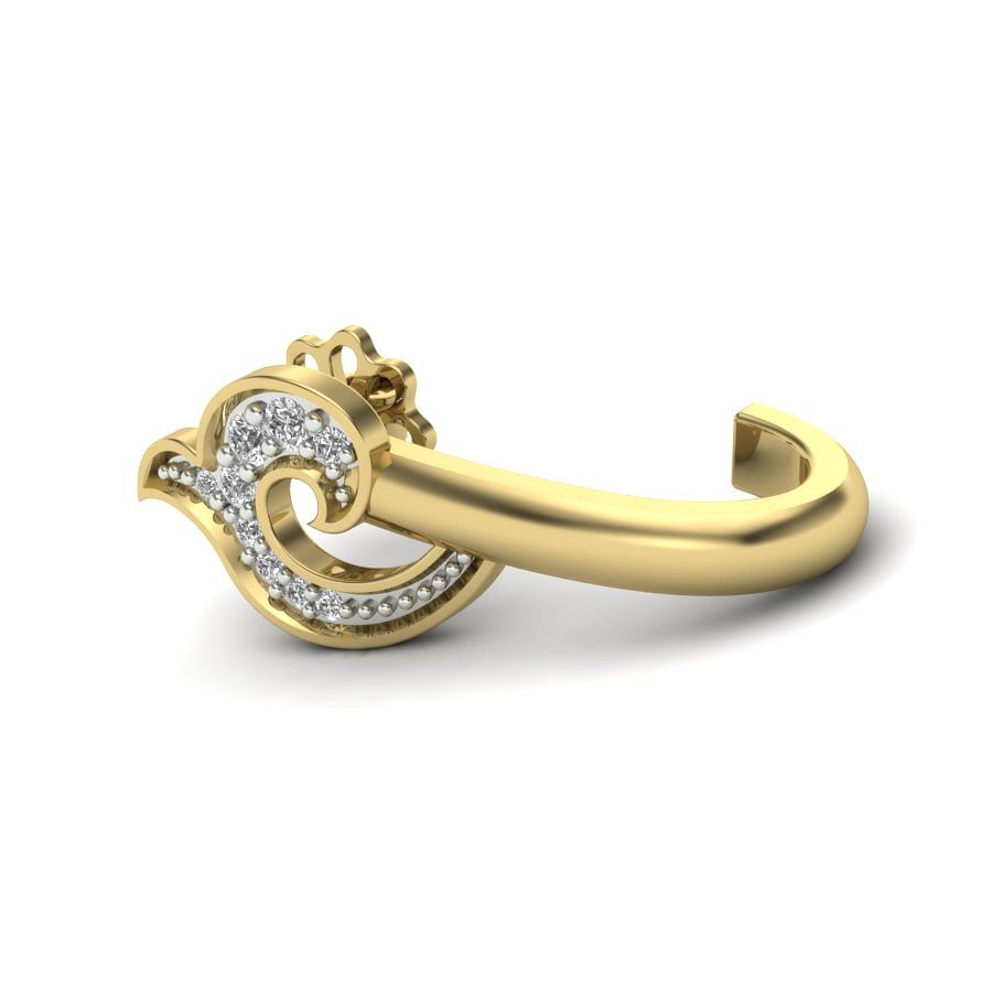 yellow gold and diamond mini hoop earrings for women