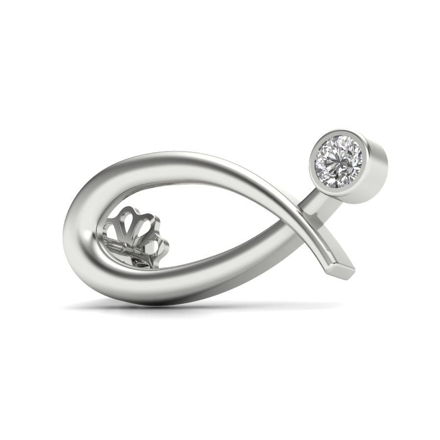 18k white gold small diamond earring for women