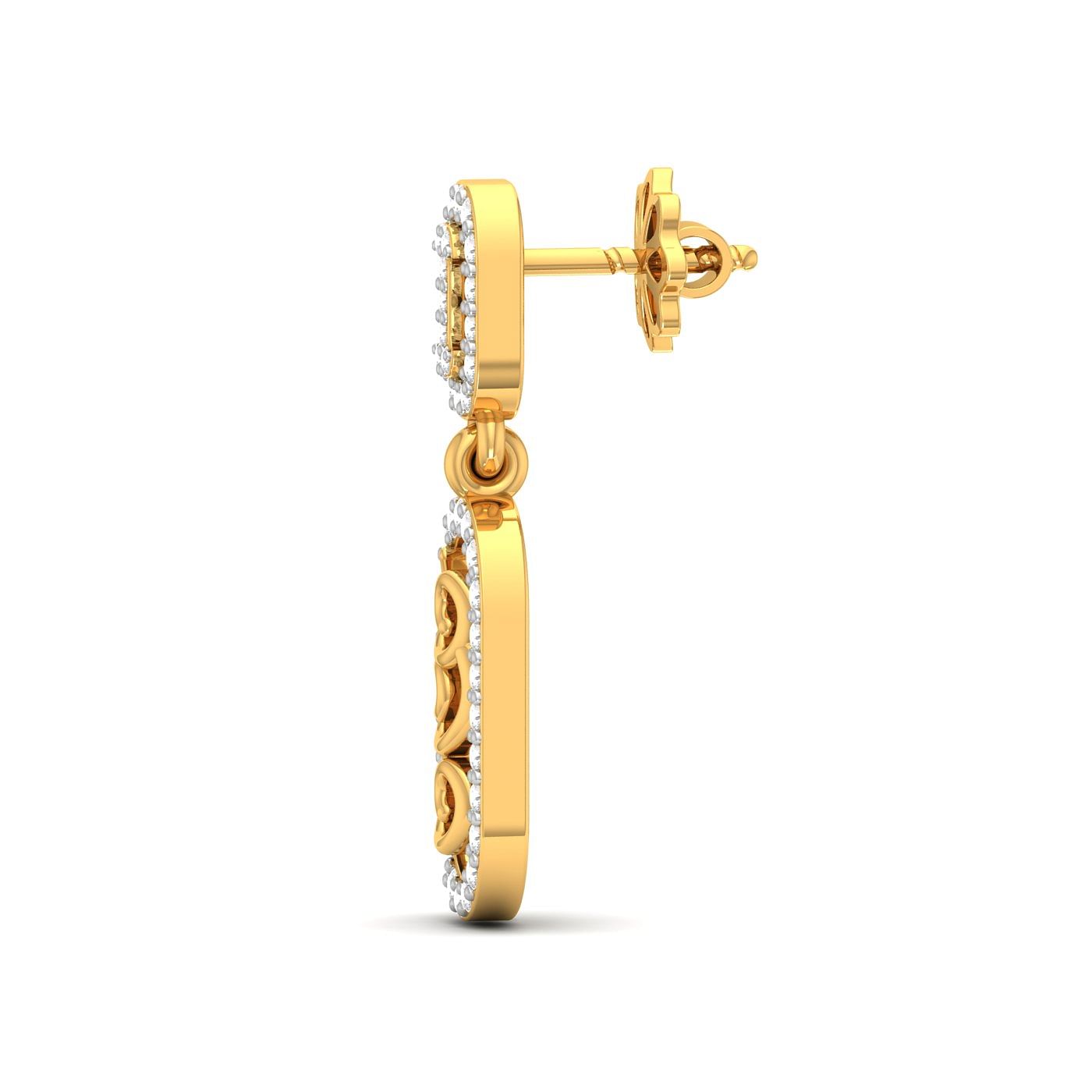 yellow gold statement drop earring for women