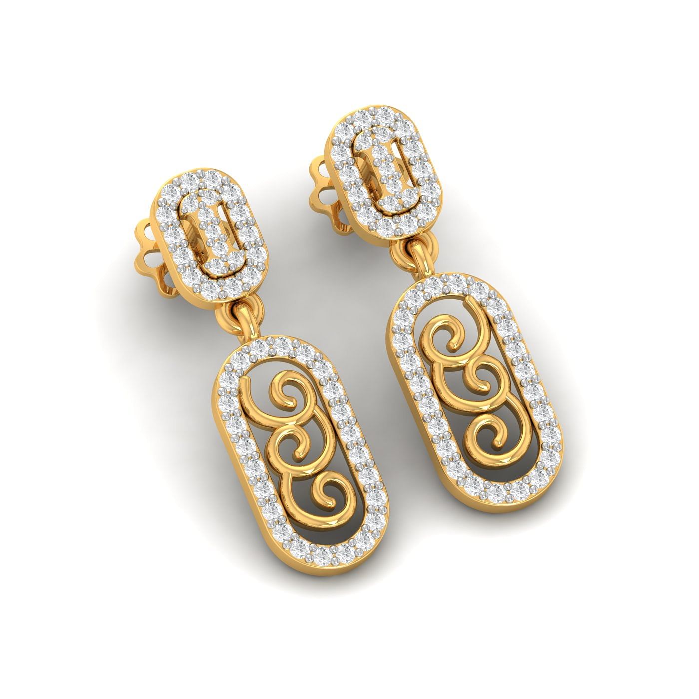 yellow gold statement drop earring for women