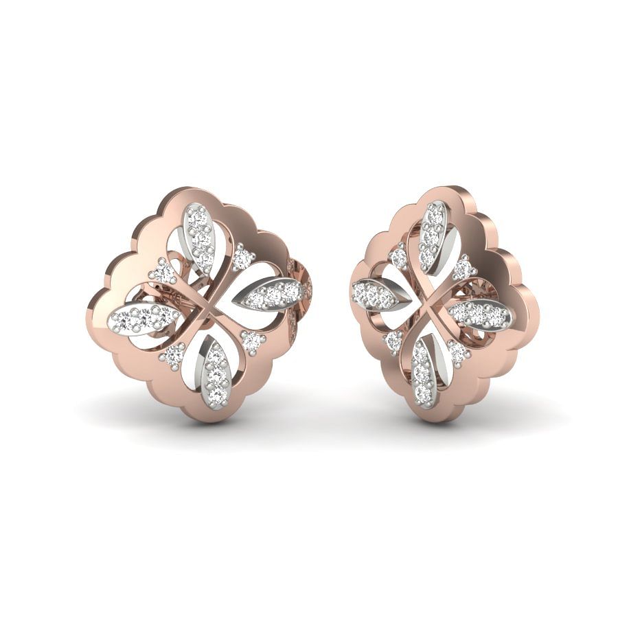 real diamond stud earrings | rose gold real diamond stud earrings