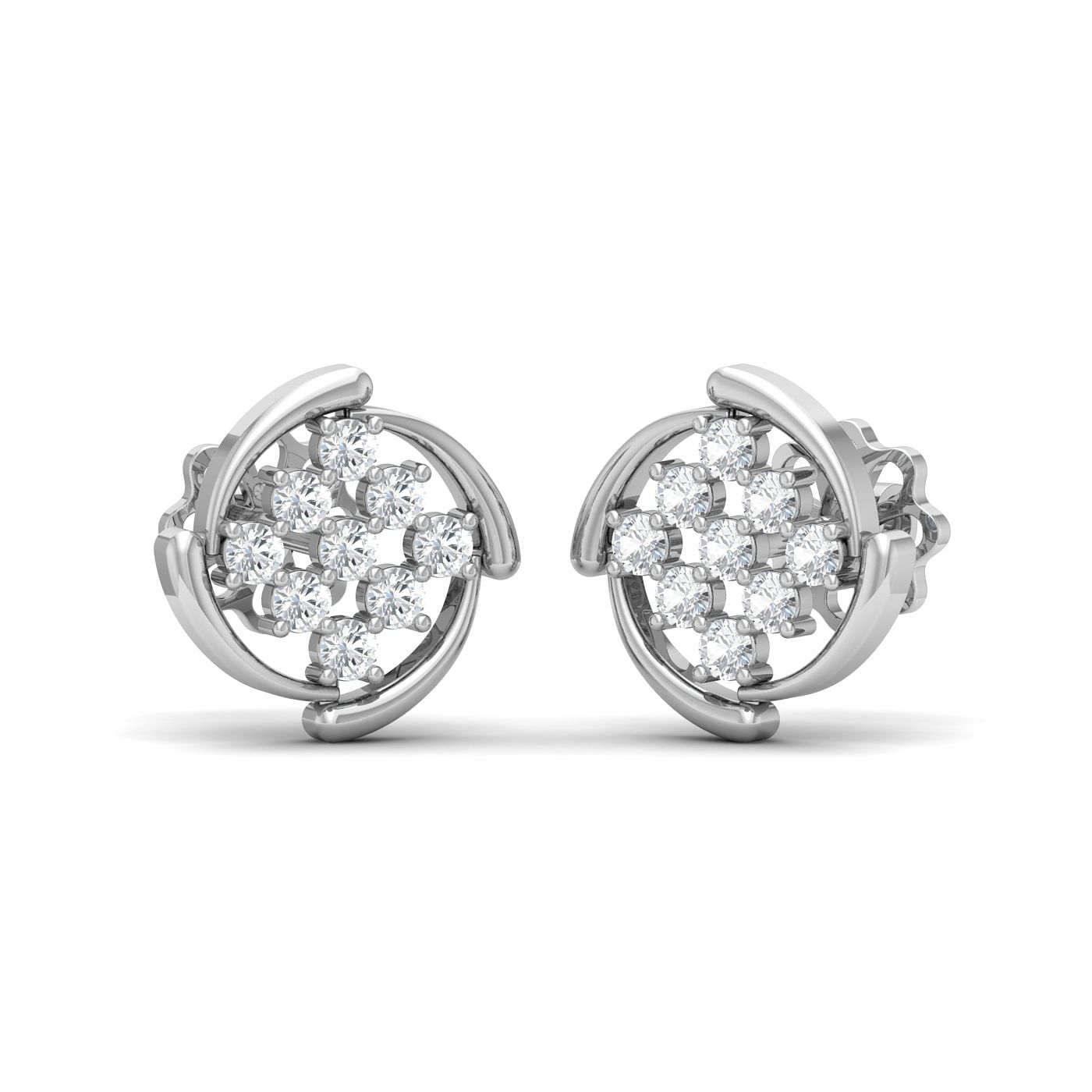 white gold small diamond earring for women