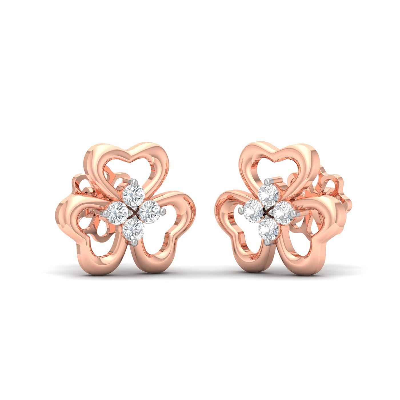 Flower Design Stud Diamond Ring