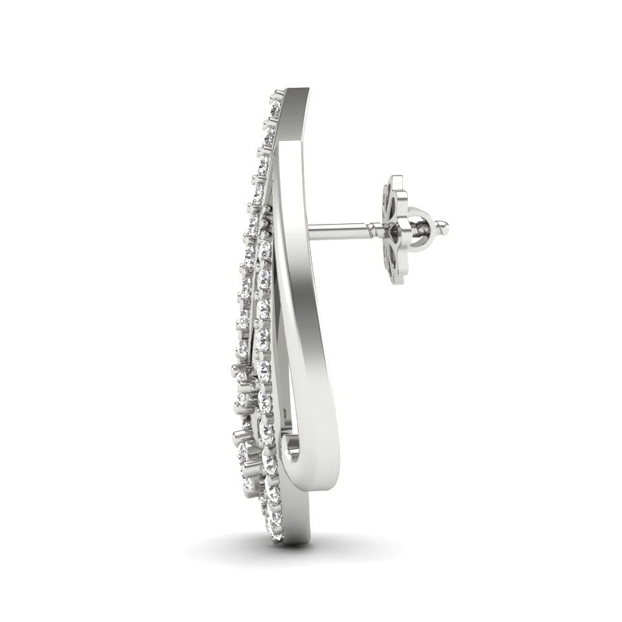 14k White Gold Stud Style Diamond Earring For Women | 18k White Gold Stud Style Diamond Earring For Women