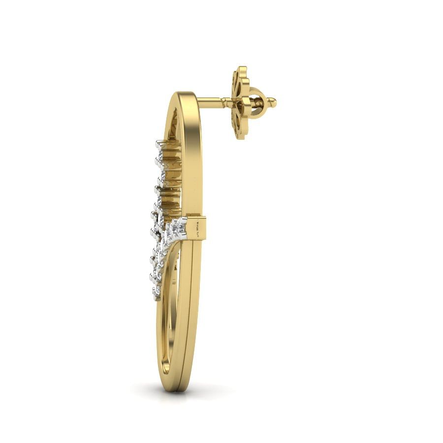 18k Yellow Gold Real diamond stud earring set