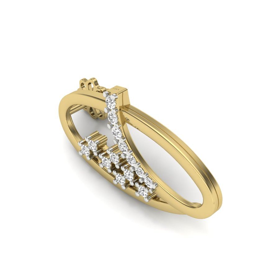 18k Yellow Gold Real diamond stud earring set