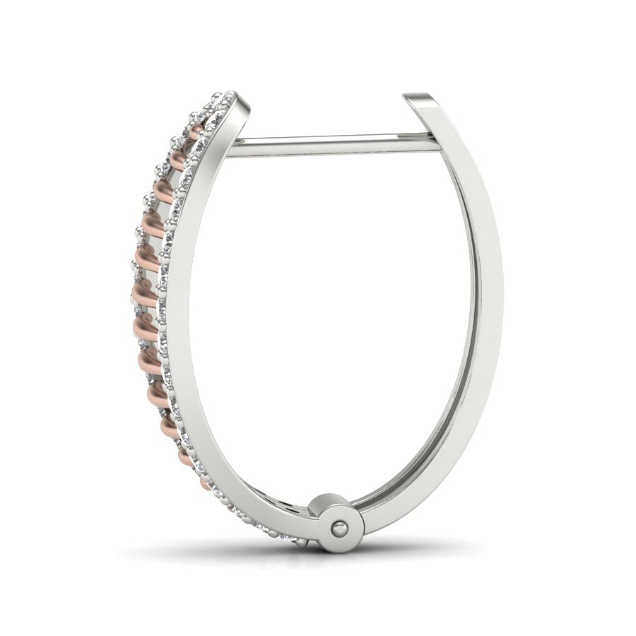 Round Design White Gold Diamond Earring For Women