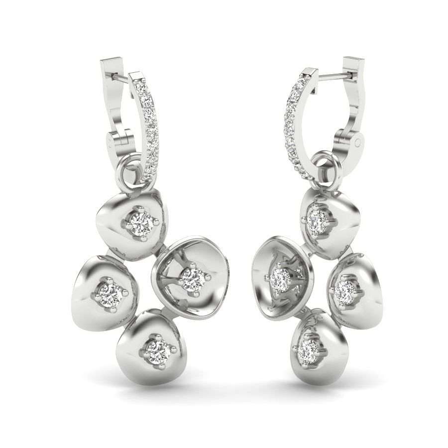 18k White Gold Diamond Earring For Female