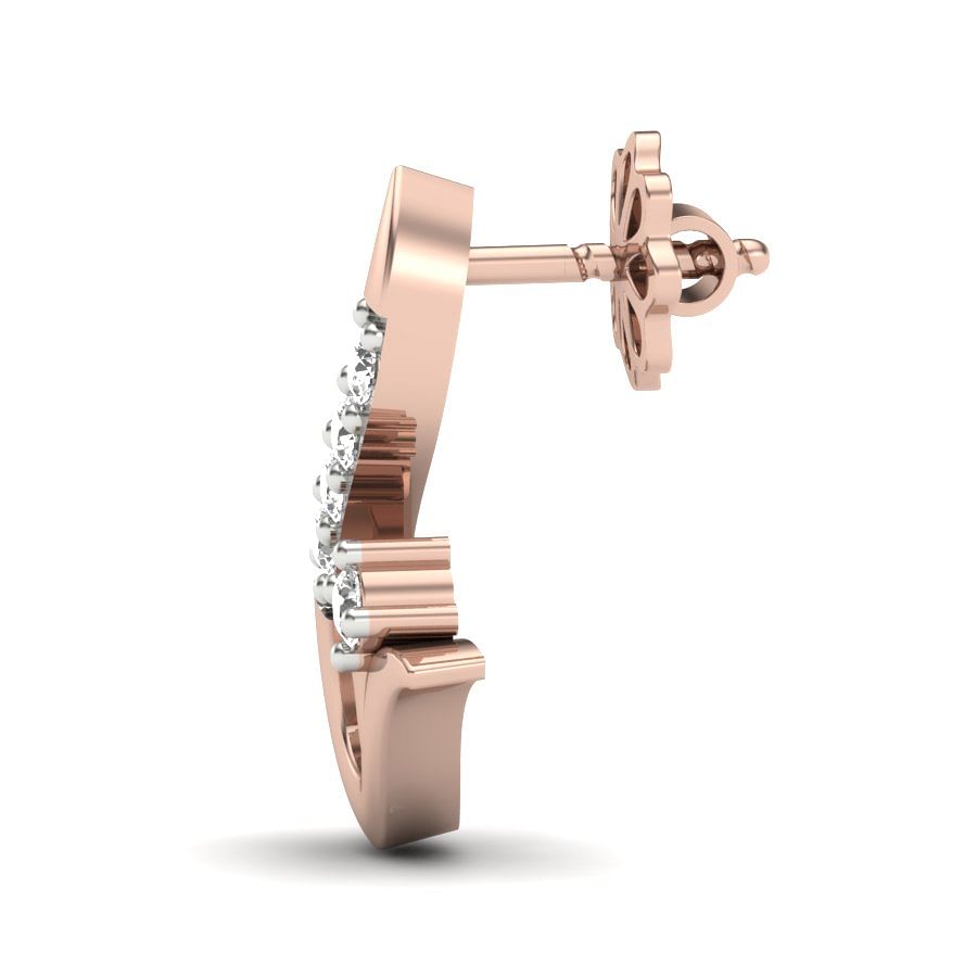 Modern Design Rose Gold Diamond Earring For Women