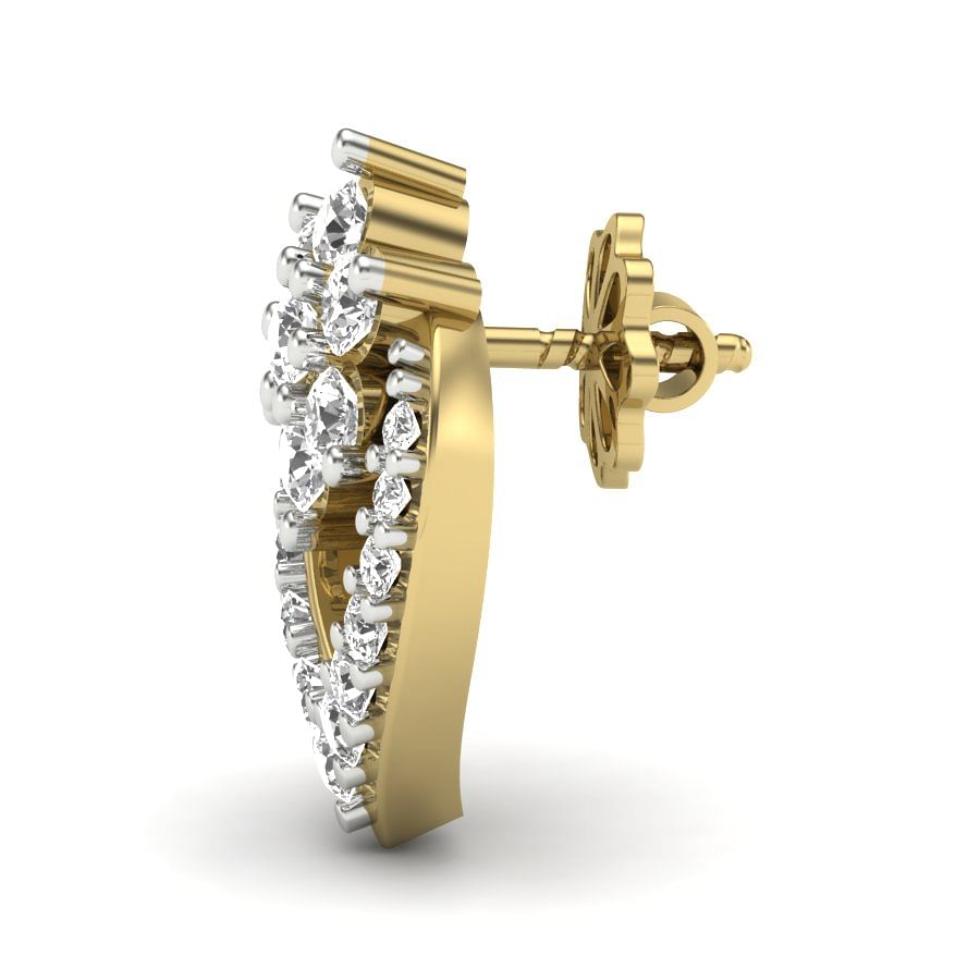 white diamond yellow gold office earringdiamond rose gold office earring