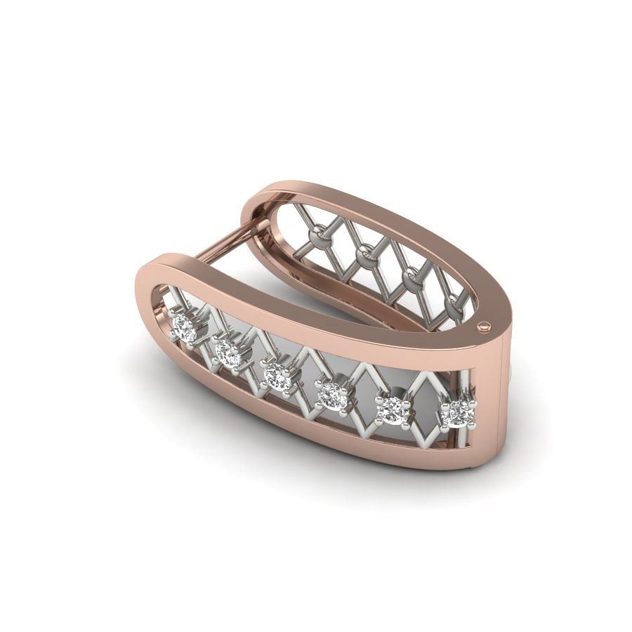 Hoop Style Rose Gold Diamond Earrings