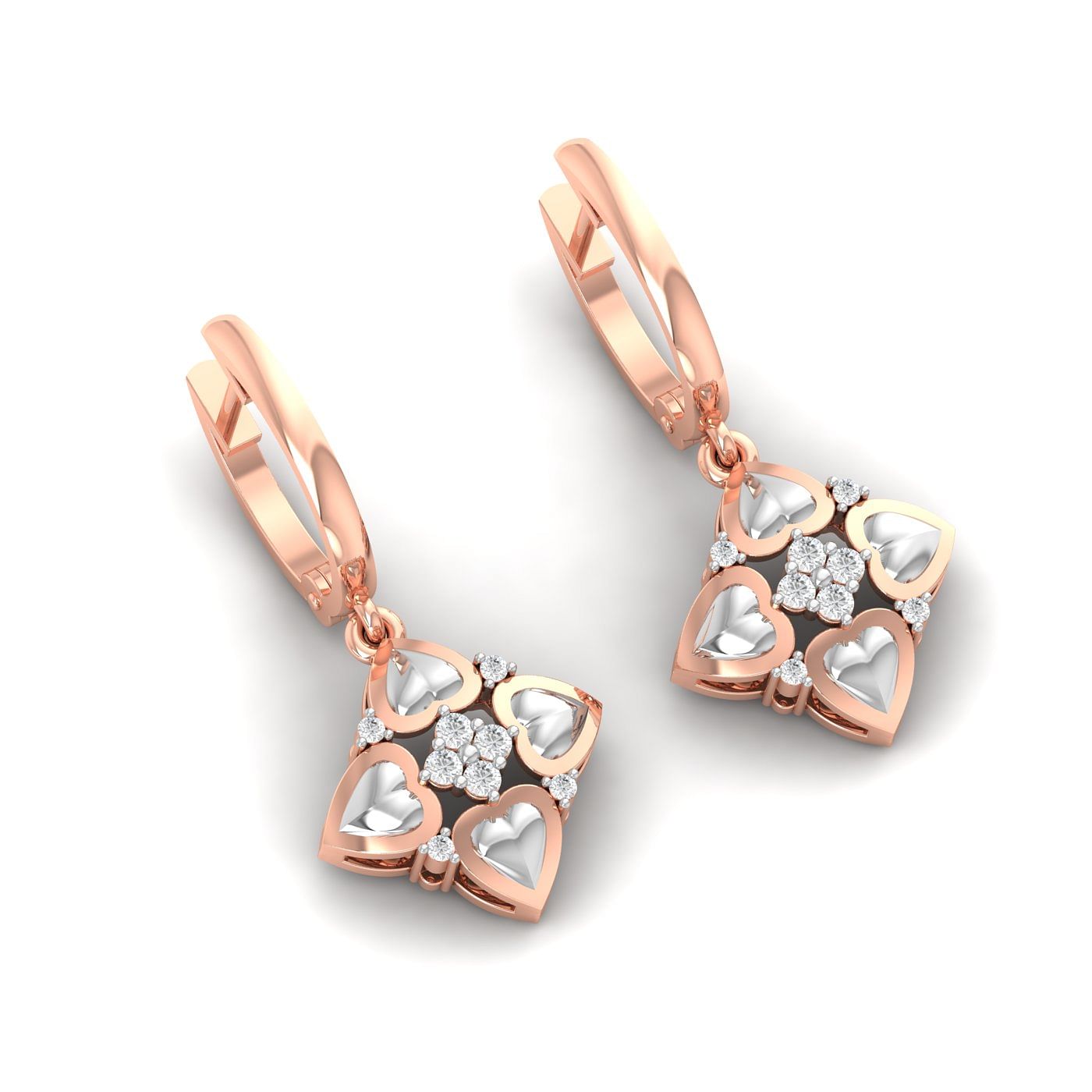 Heart Shaped Hoop Design Rose Gold Earring