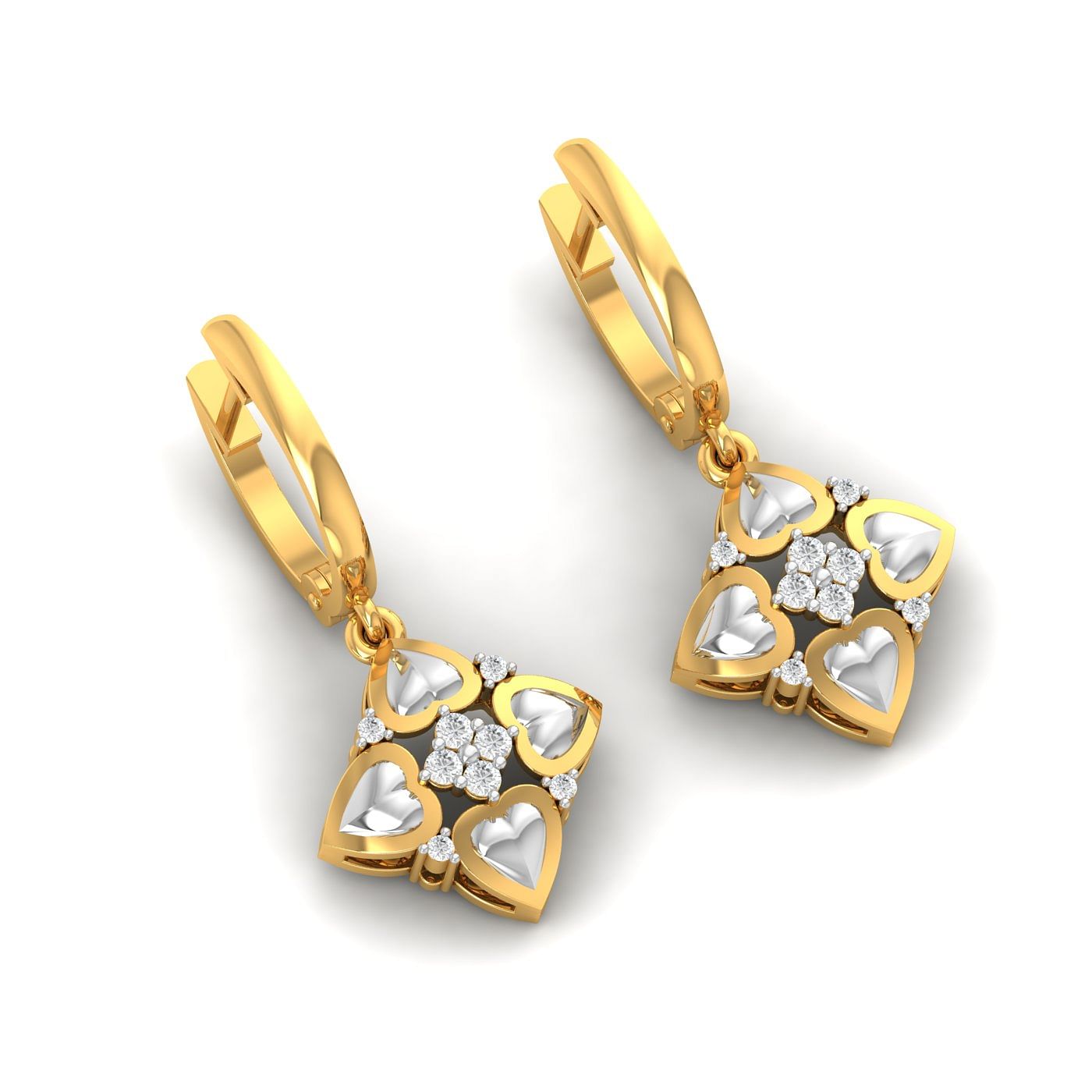 Heart Shaped Hoop Design Yellow Gold Earring