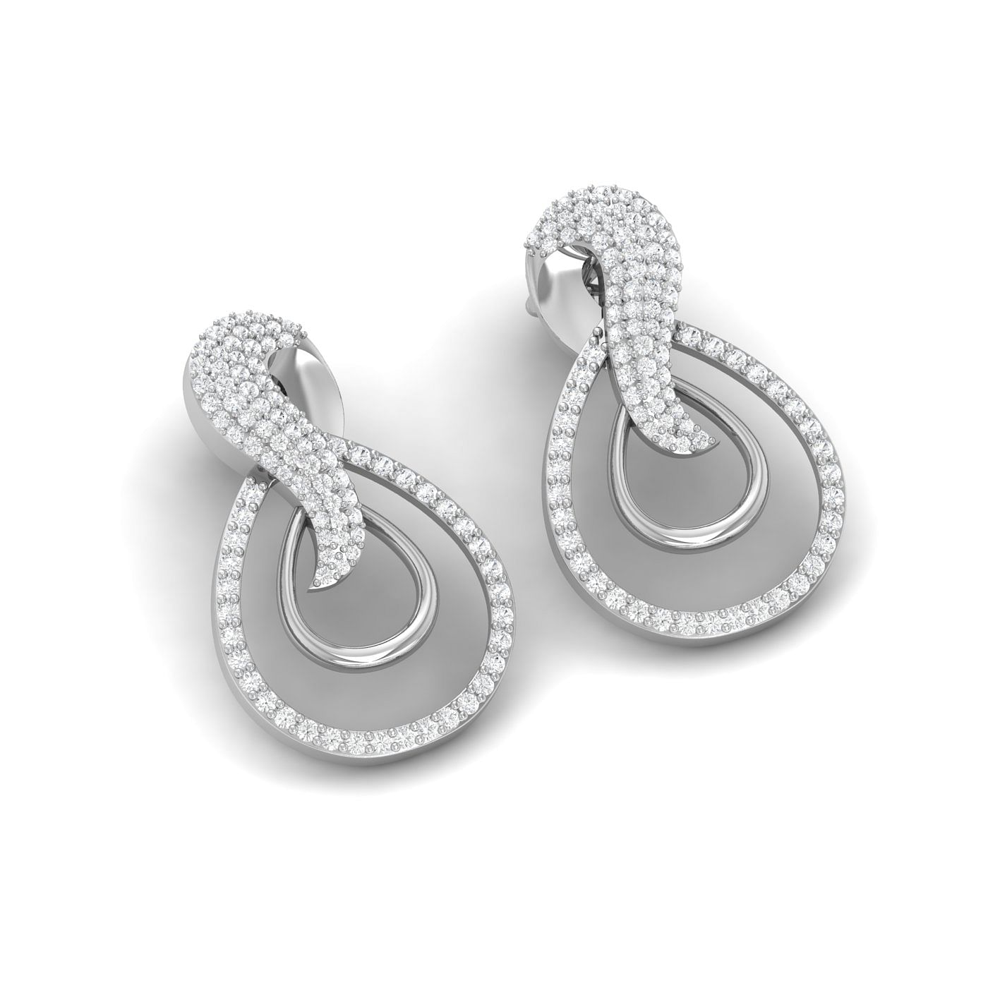 white gold real diamond stud earrings for wedding