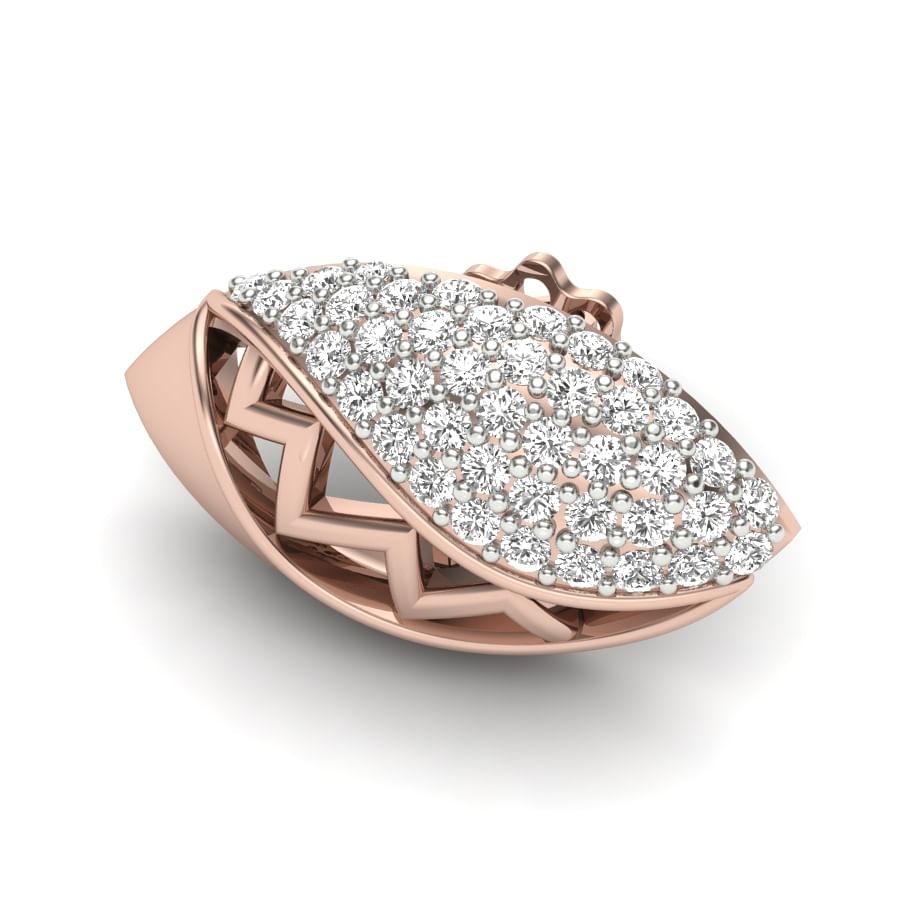 oval style rose gold diamond stud earring set