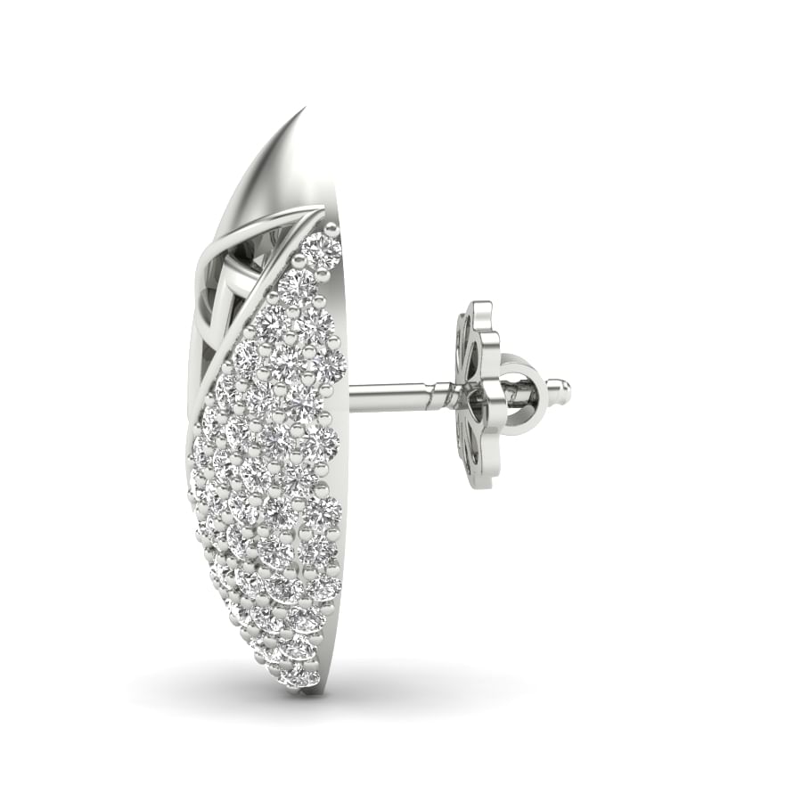 oval style white gold diamond stud earring set