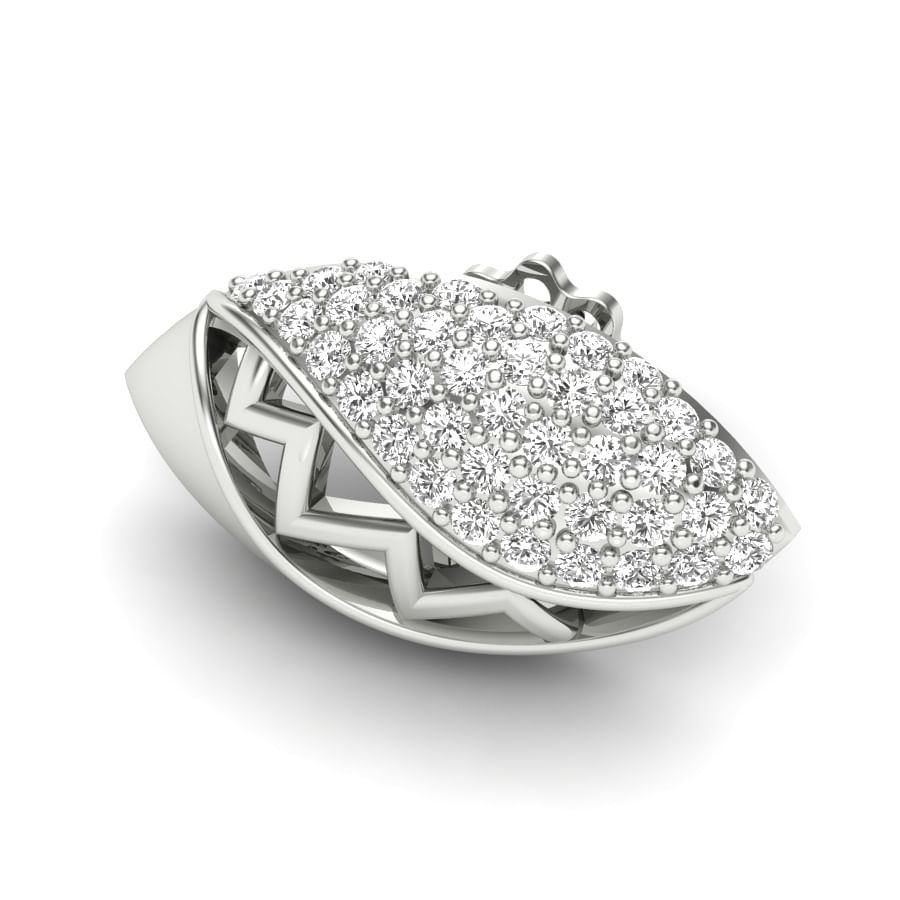 oval style white gold diamond stud earring set