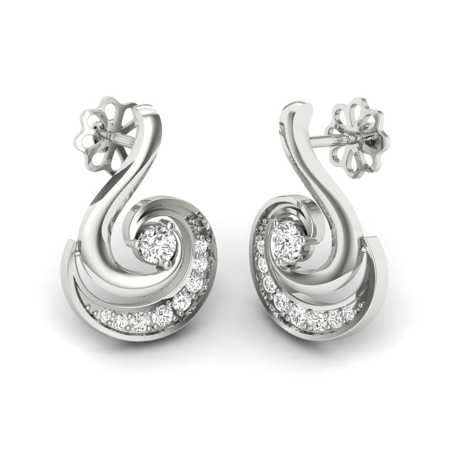 modern design white gold earring for engagement