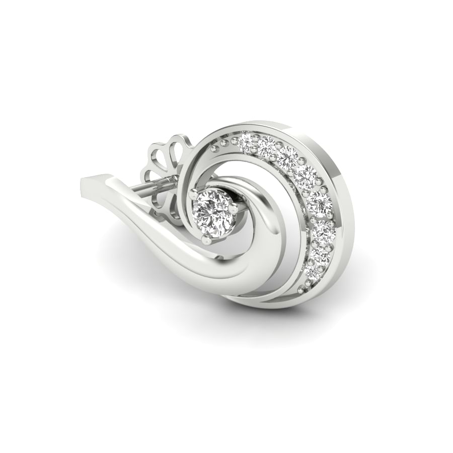 modern design white gold earring for engagement