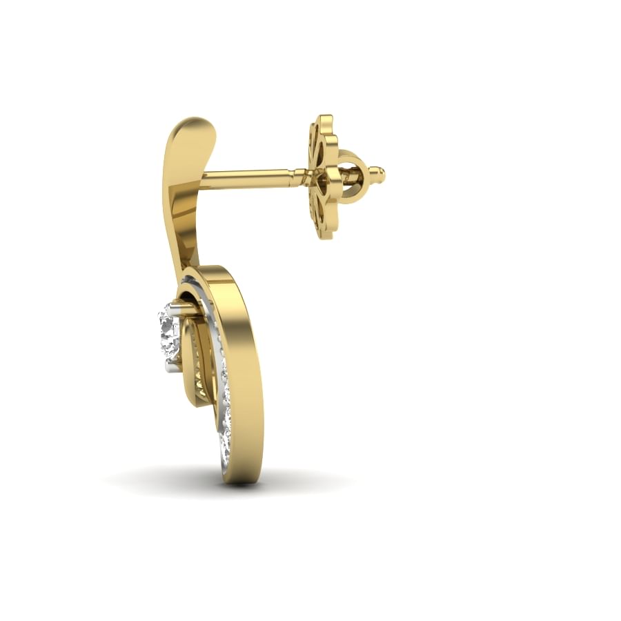 modern design yellow gold earring for engagement