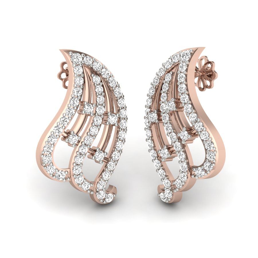 rose gold engagement diamond earring
