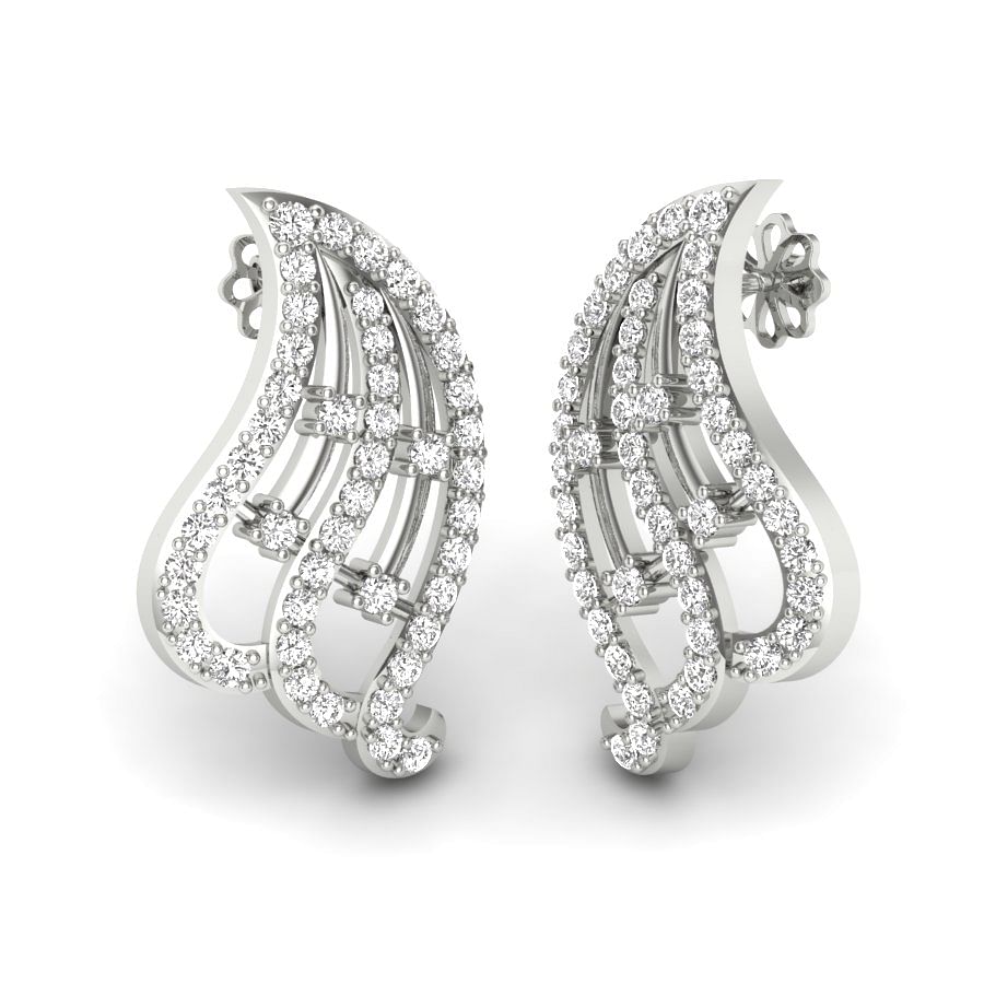 white gold engagement diamond earring