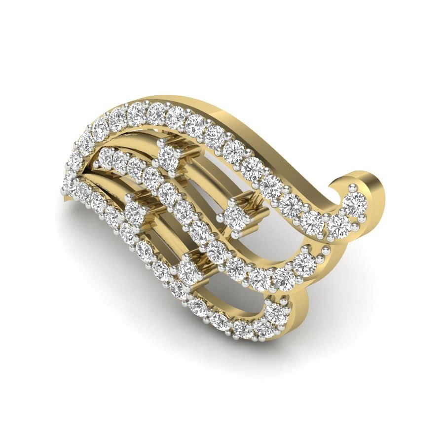 yellow gold engagement diamond earring
