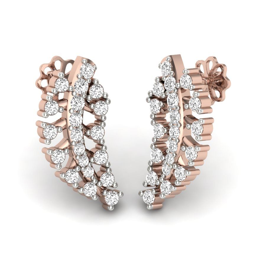 Office Style Rose Gold Diamond Earring