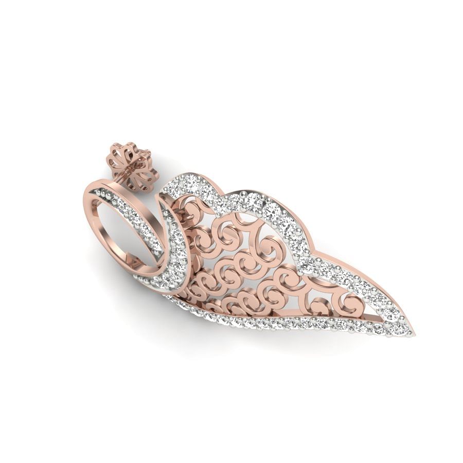 Fleur Design Heavy Diamond Rose Gold Earring