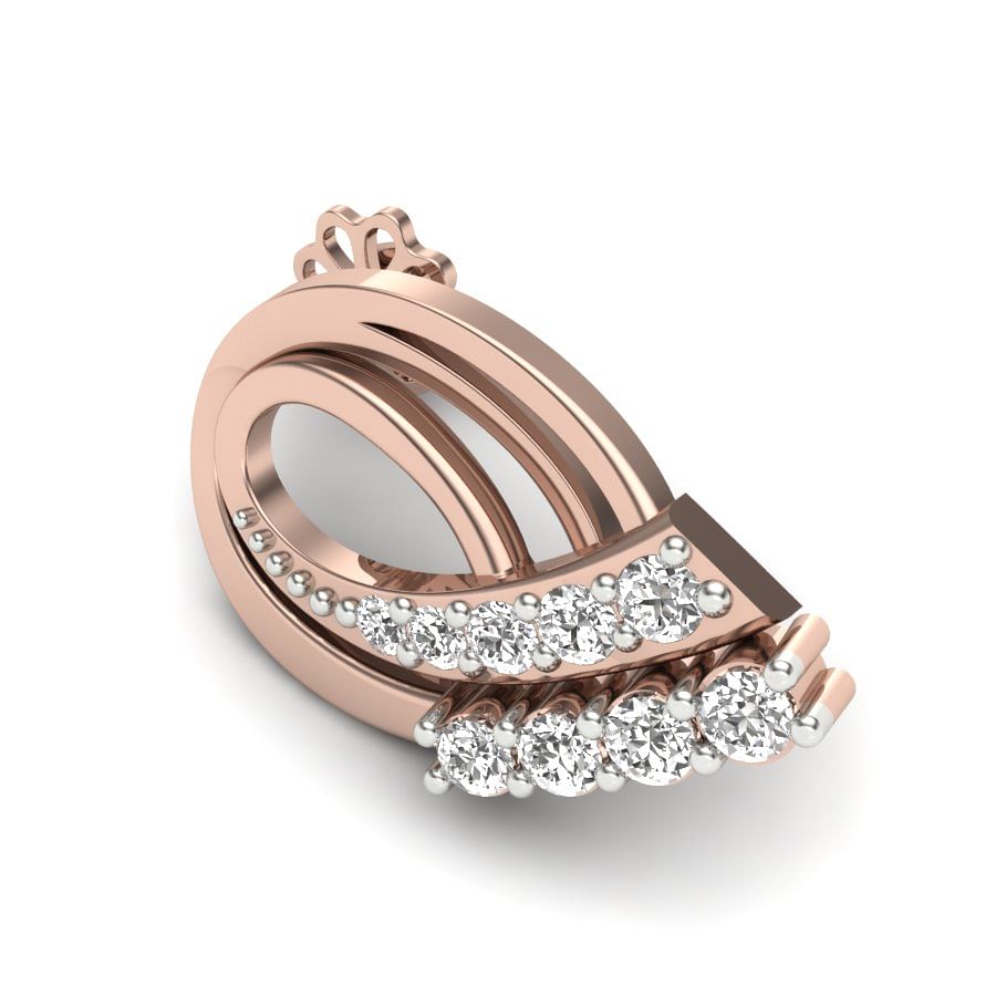18k rose gold heavy earring for engagement
