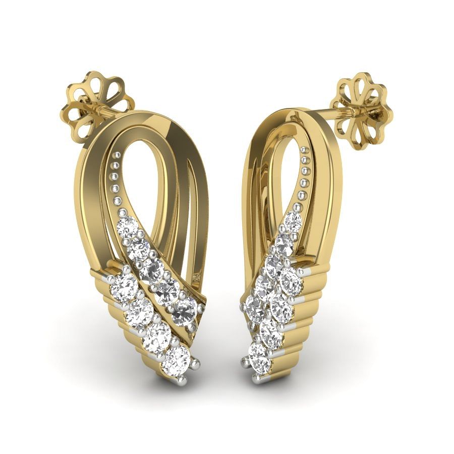 18k yellow gold heavy earring for engagement
