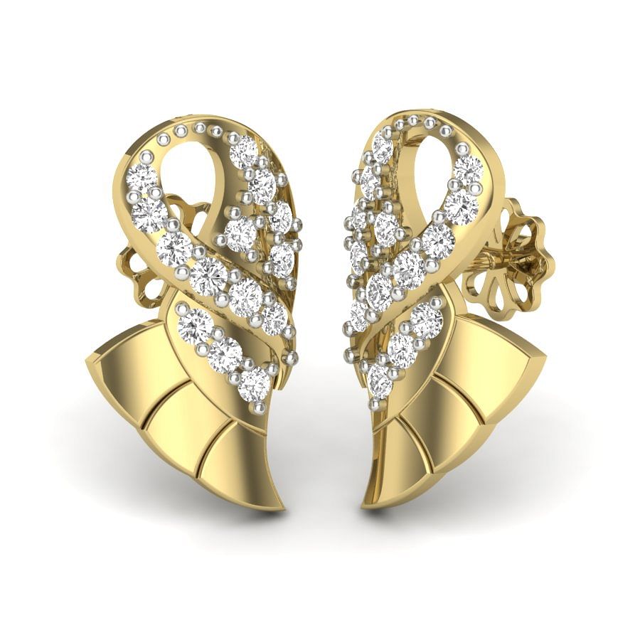 Yellow Gold Unique Design Daily Wear Earring