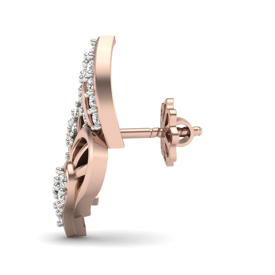 vintage inspired diamond earrings in rose gold