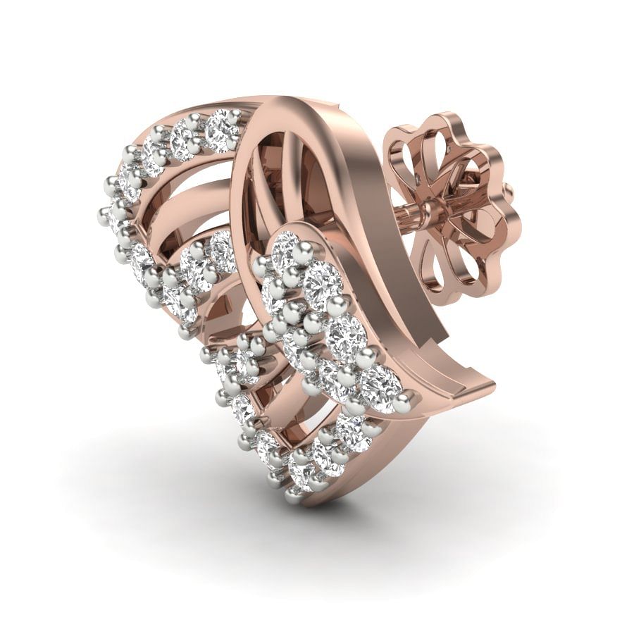 vintage inspired diamond earrings in rose gold