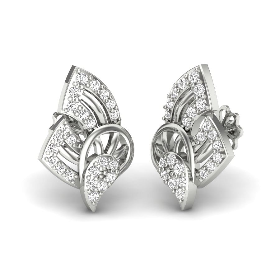 vintage inspired diamond earrings in white gold