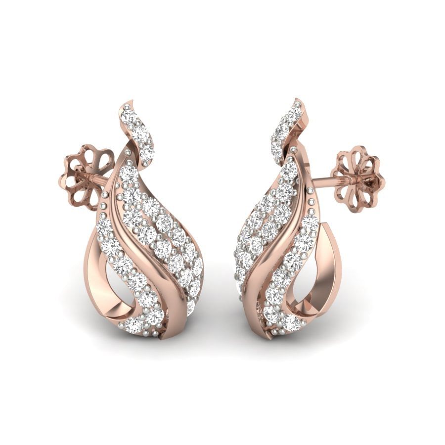 Devi Diamond Earrings | water drop diamond earring in rose gold