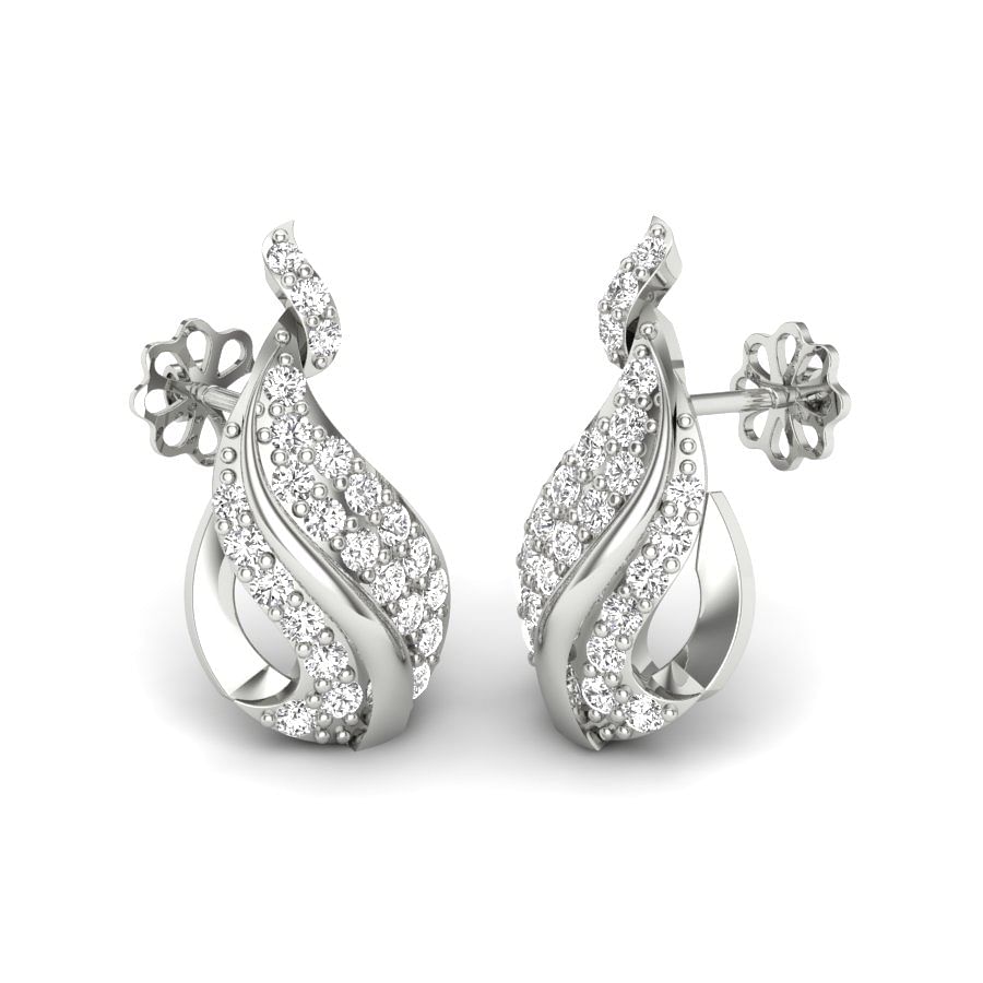 Devi Diamond Earrings | water drop diamond earring in white gold