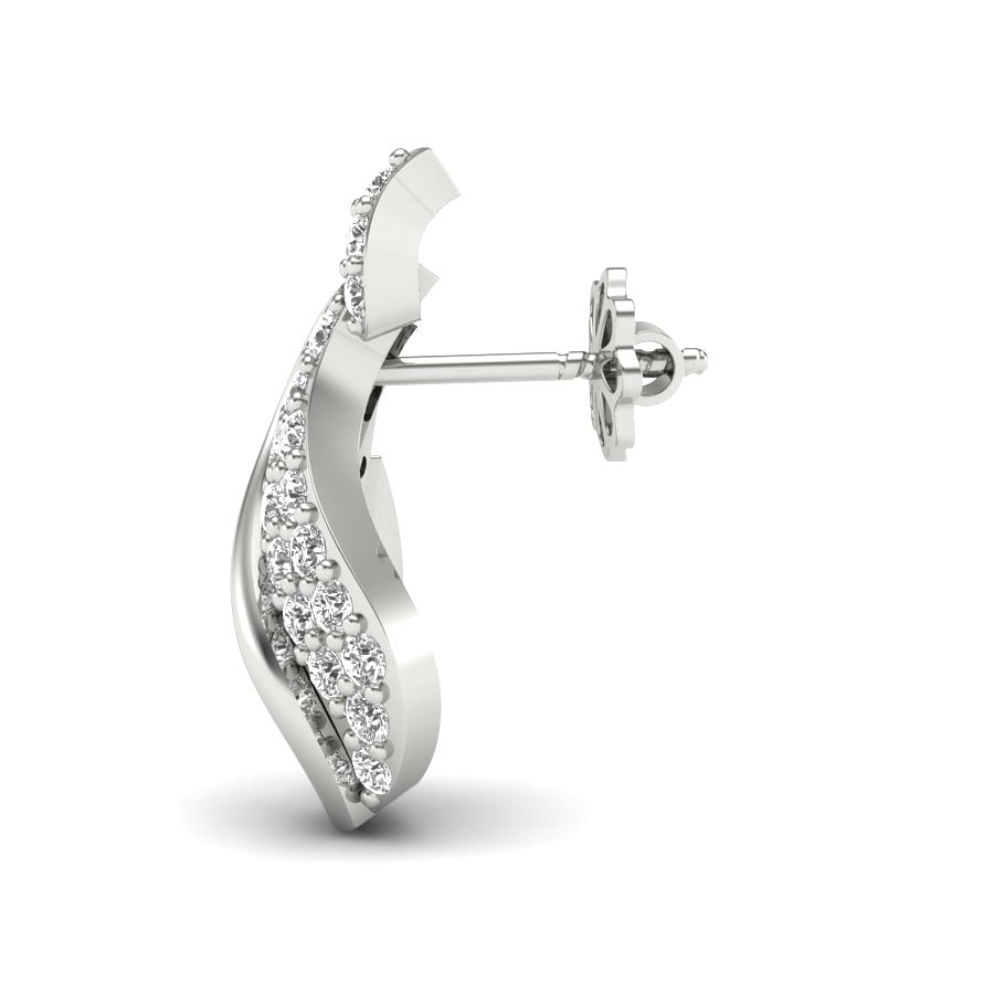 Devi Diamond Earrings | water drop diamond earring in white gold