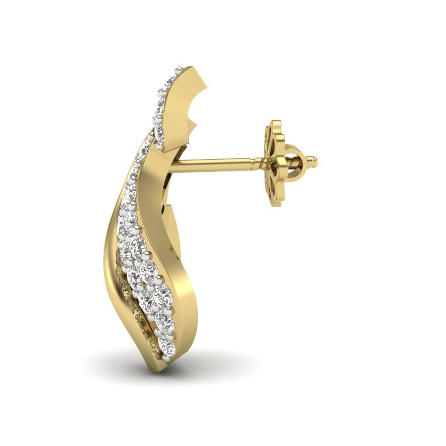 Devi Diamond Earrings | water drop diamond earring in yellow gold