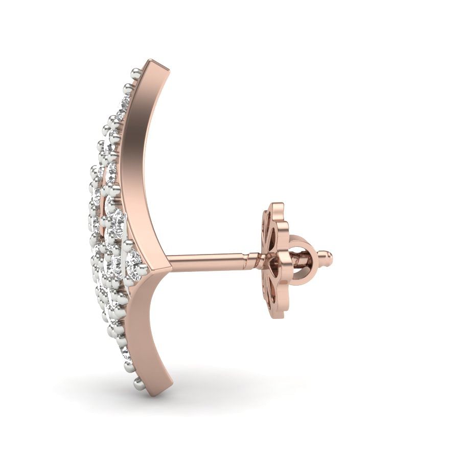 Stud Style Office Wear Rose Gold Diamond Earring