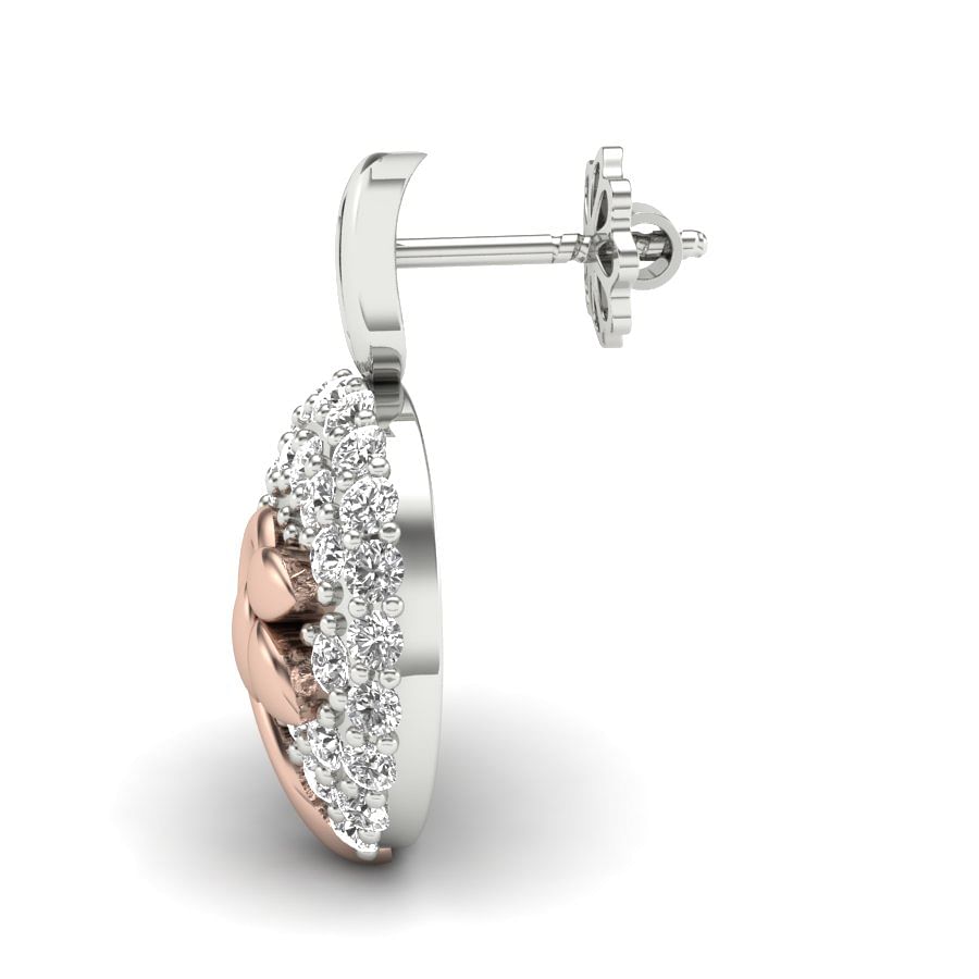 Round Style Diamond Earring In White Gold