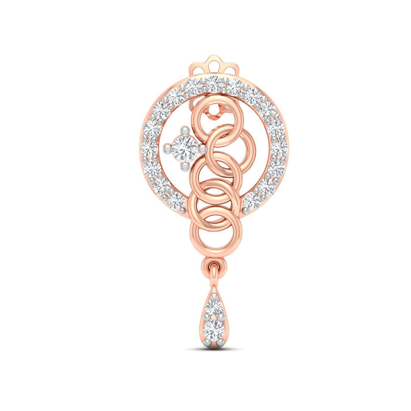 diamond teardrop earrings in rose gold