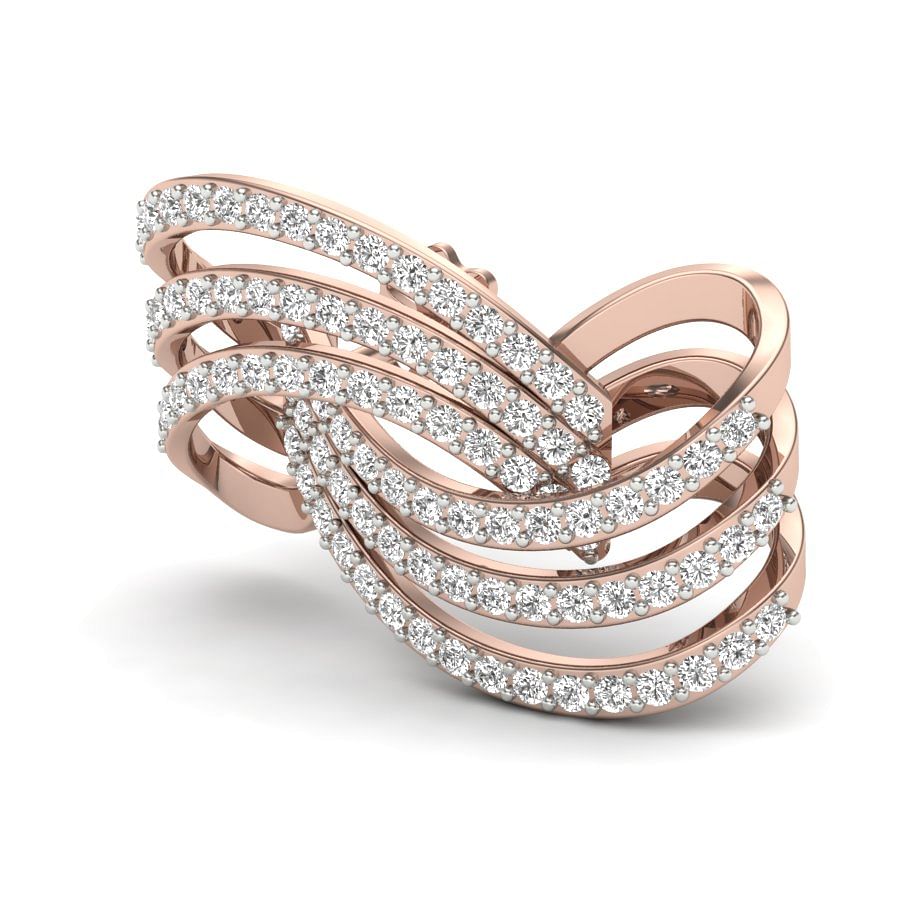 Gauri Diamond Earring | Rose Gold 18k Modern Diamond Earring