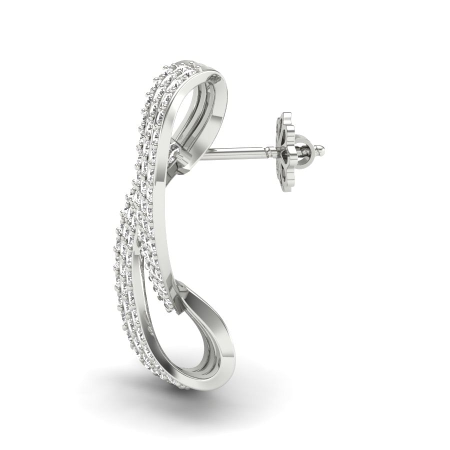 Gauri Diamond Earring | White Gold 18k Modern Diamond Earring