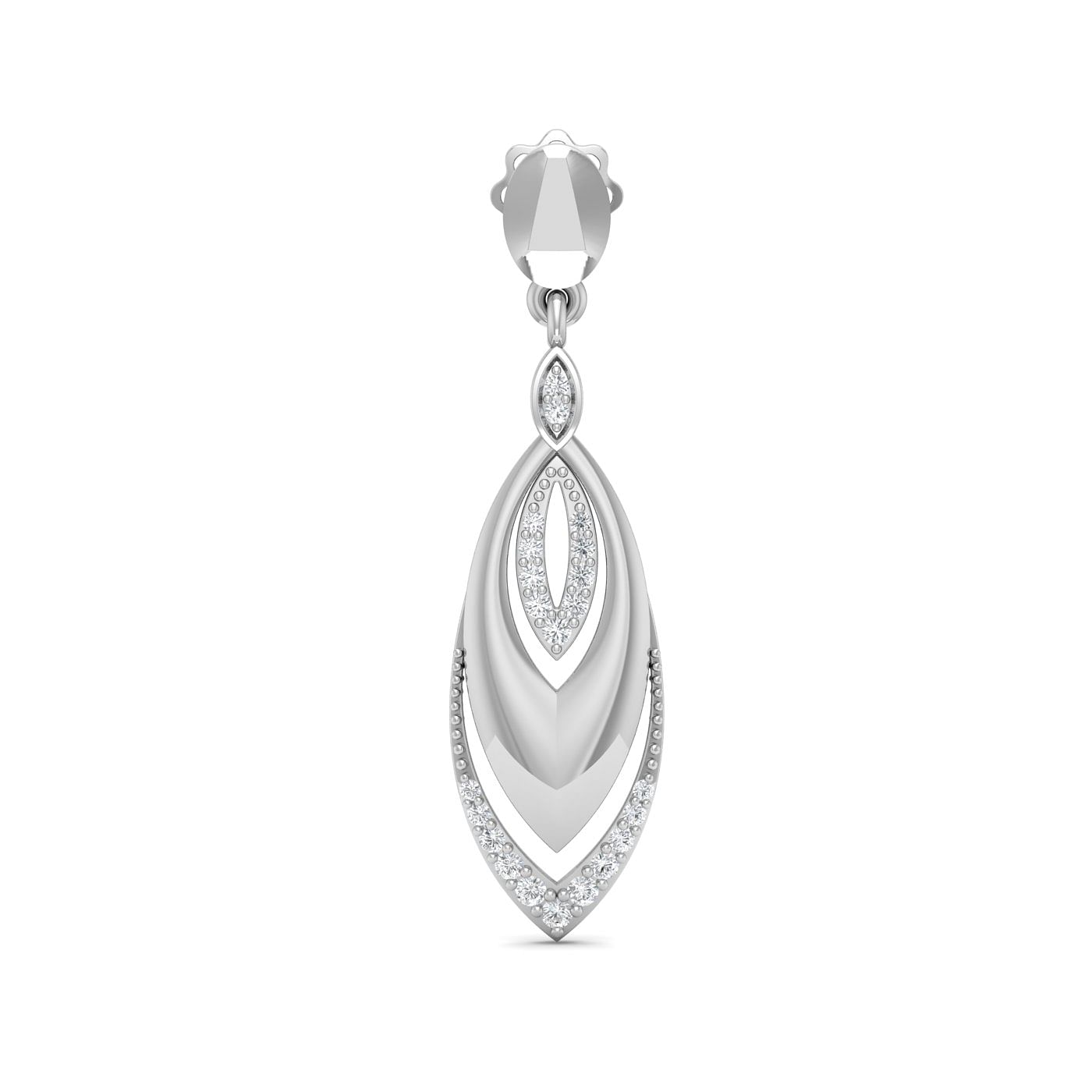 Farida Diamond Earring | Long Drop White Gold Diamond Earring