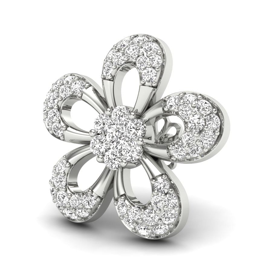 White Gold Jasmine Fleur Diamond Earrings