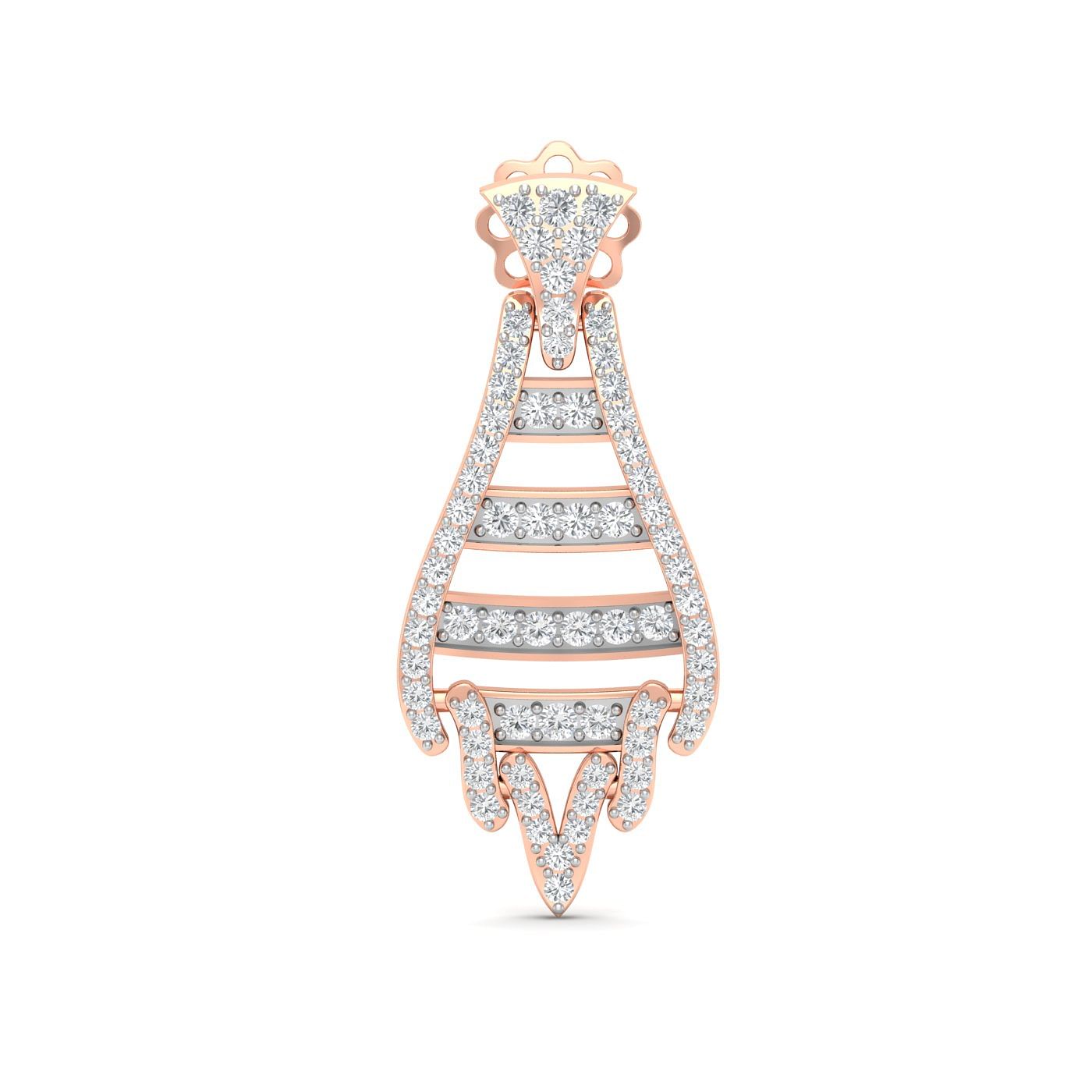 rose gold drop style diamond earring for wedding