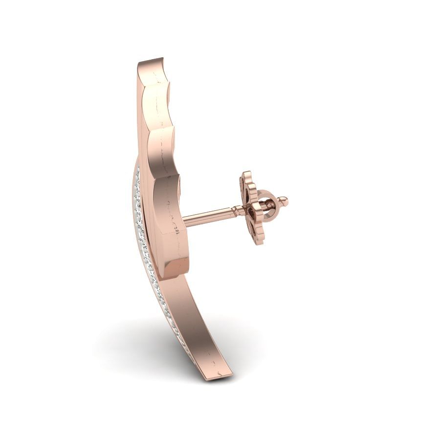 Latest Modern Design Rose Gold Diamond Earring